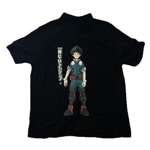 Primitive x My Hero Academia Black Button Up Men's Extra Large Skate Anime NWT